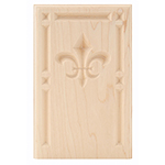 Maple 5-3/4" Fleur-De-Lis Design Base Block