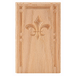 Red Oak 5-3/4" Fleur-De-Lis Design Base Block