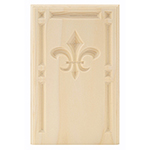 Poplar 5-3/4" Fleur-De-Lis Design Base Block