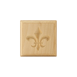 Poplar 3" Fleur-De-Lis Design Plinth Block