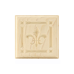 Poplar 3-3/4" Fleur-De-Lis Design Plinth Block