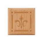 Cherry 4" Fleur-De-Lis Design Plinth Block