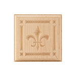 Maple 4" Fleur-De-Lis Design Plinth Block