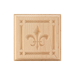 Maple 4" Fleur-De-Lis Design Plinth Block