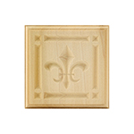 Poplar 4" Fleur-De-Lis Design Plinth Block