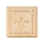 Maple 4-1/2" Fleur-De-Lis Design Plinth Block