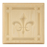 Poplar 5-1/2" Fleur-De-Lis Design Plinth Block