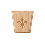 3-1/4" x 3-1/4" Red Oak Fleur De Lis Keystone