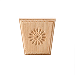 3-1/4" x 3-1/4" Red Oak Sunflower Keystone