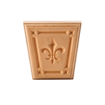 4-1/4" x 4-1/4" Cherry Fleur De Lis Keystone