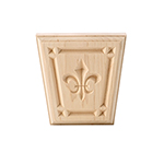 4-1/4" x 4-1/4" Hard Maple Fleur De Lis Keystone