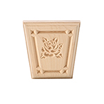4-1/4" x 4-1/4" Hard Maple Rose Keystone
