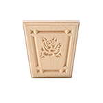 4-1/4" x 4-1/4" Hard Maple Rose Keystone