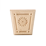 4-1/4" x 4-1/4" Hard Maple Sunflower Keystone