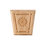 4-1/4" x 4-1/4" Red Oak Sunflower Keystone