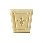 4-1/4" x 4-1/4" Poplar Fleur De Lis Keystone