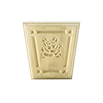 4-1/4" x 4-1/4" Poplar Rose Keystone