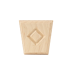 3-1/4" x 3-1/4" Hard Maple Diamond Keystone