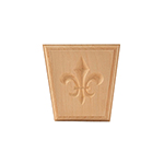 3-1/4" x 3-1/4" Cherry Fleur De Lis Keystone