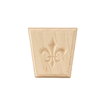 3-1/4" x 3-1/4" Hard Maple Fleur De Lis Keystone