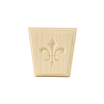 3-1/4" x 3-1/4" Poplar Fleur De Lis Keystone