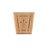 3-3/4" x 3-3/4" Cherry Fleur De Lis Keystone