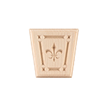 3-3/4" x 3-3/4" Hard Maple Fleur De Lis Keystone