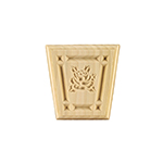 3-3/4" x 3-3/4" Poplar Rose Keystone