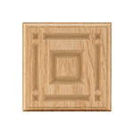 Red Oak 4-1/4" Raised Panel Design Plinth Block