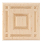 Maple 5-1/2" Raised Panel Design Plinth Block