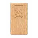 Red Oak 4-1/4" Rose Design Base Block