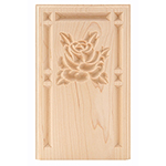 Maple 5-1/2" Rose Design Base Block