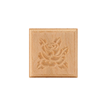 Cherry 3" Rose Design Plinth Block