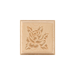 Maple 3" Rose Design Plinth Block