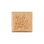 Red Oak 3" Rose Design Plinth Block