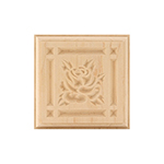 Maple 3-3/4" Rose Design Plinth Block