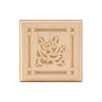Maple 4" Rose Design Plinth Block