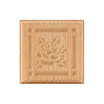 Red Oak 4" Rose Design Plinth Block