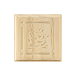 Poplar 4" Rose Design Plinth Block