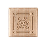 Quarter Sawn Red Oak 4" Rose Design Plinth Block