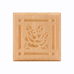 Cherry 4-1/4" Rose Design Plinth Block