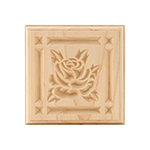 Maple 4-1/4" Rose Design Plinth Block