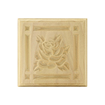 Poplar 4-1/4" Rose Design Plinth Block