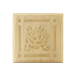 Poplar 4-1/4" Rose Design Plinth Block