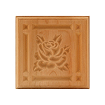 Cherry 4-1/2" Rose Design Plinth Block