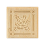 Poplar 4-1/2" Rose Design Plinth Block