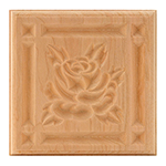 Cherry 5-1/2" Rose Design Plinth Block