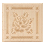 Maple 5-1/2" Rose Design Plinth Block