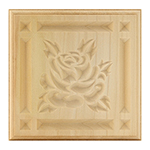 Poplar 5-1/2" Rose Design Plinth Block