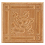 Cherry 5-3/4" Rose Design Plinth Block